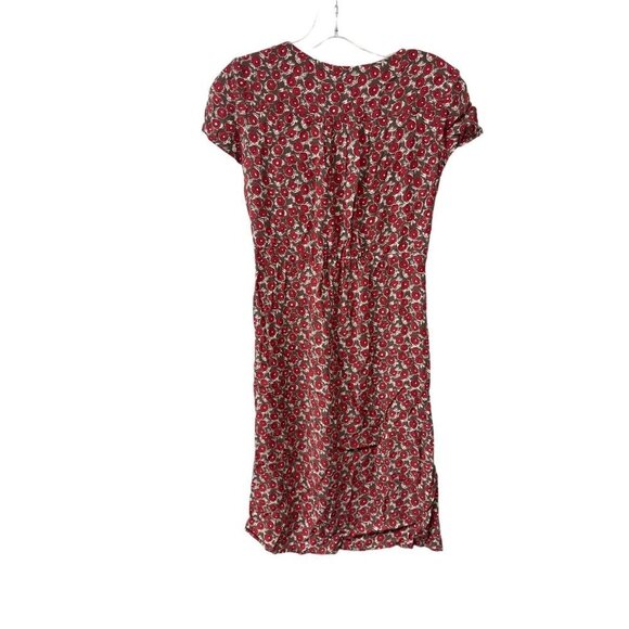Boden Brown Red Floral Dress US2R UK6R Cottagecore Boho Viscose Midi - Picture 6 of 6